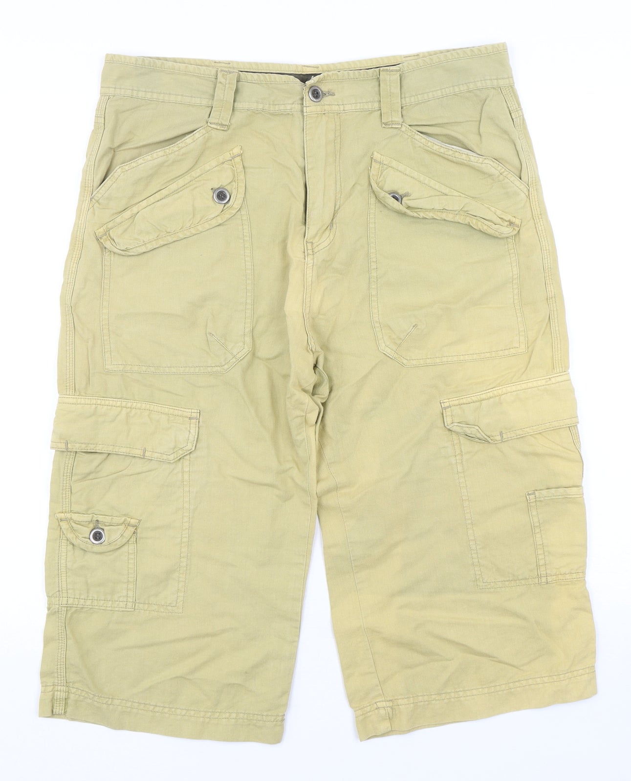 Topman Mens Beige  Linen Cargo Shorts Size 32 L16 in Regular