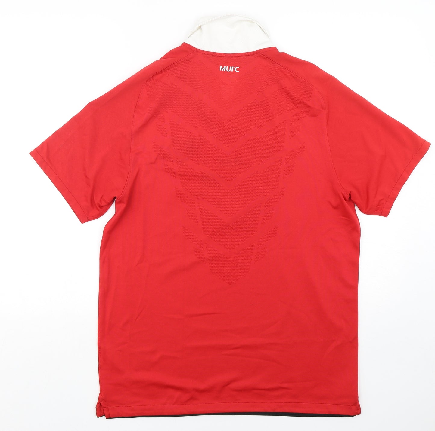 Nike Mens Red  Polyester Basic T-Shirt Size M Collared Pullover - Manchester United