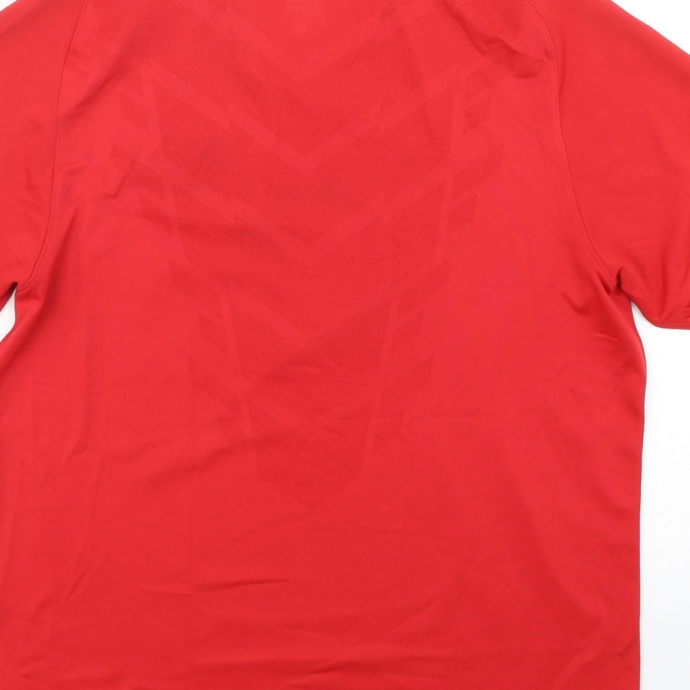 Nike Mens Red  Polyester Basic T-Shirt Size M Collared Pullover - Manchester United