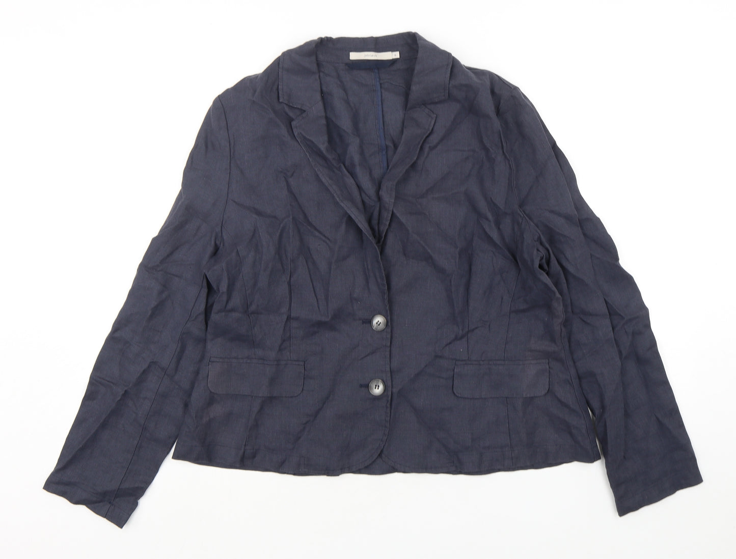 John Lewis  Womens Blue  Linen Jacket Blazer Size 16