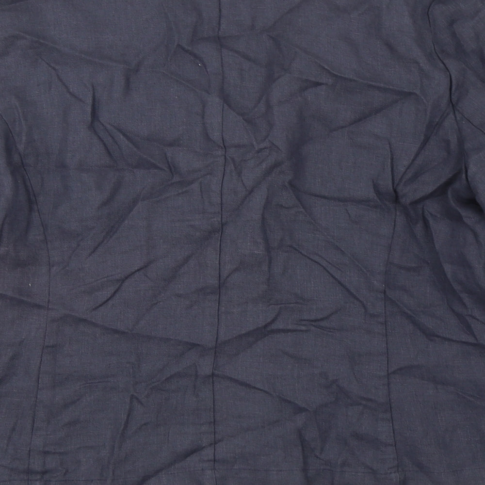 John Lewis  Womens Blue  Linen Jacket Blazer Size 16