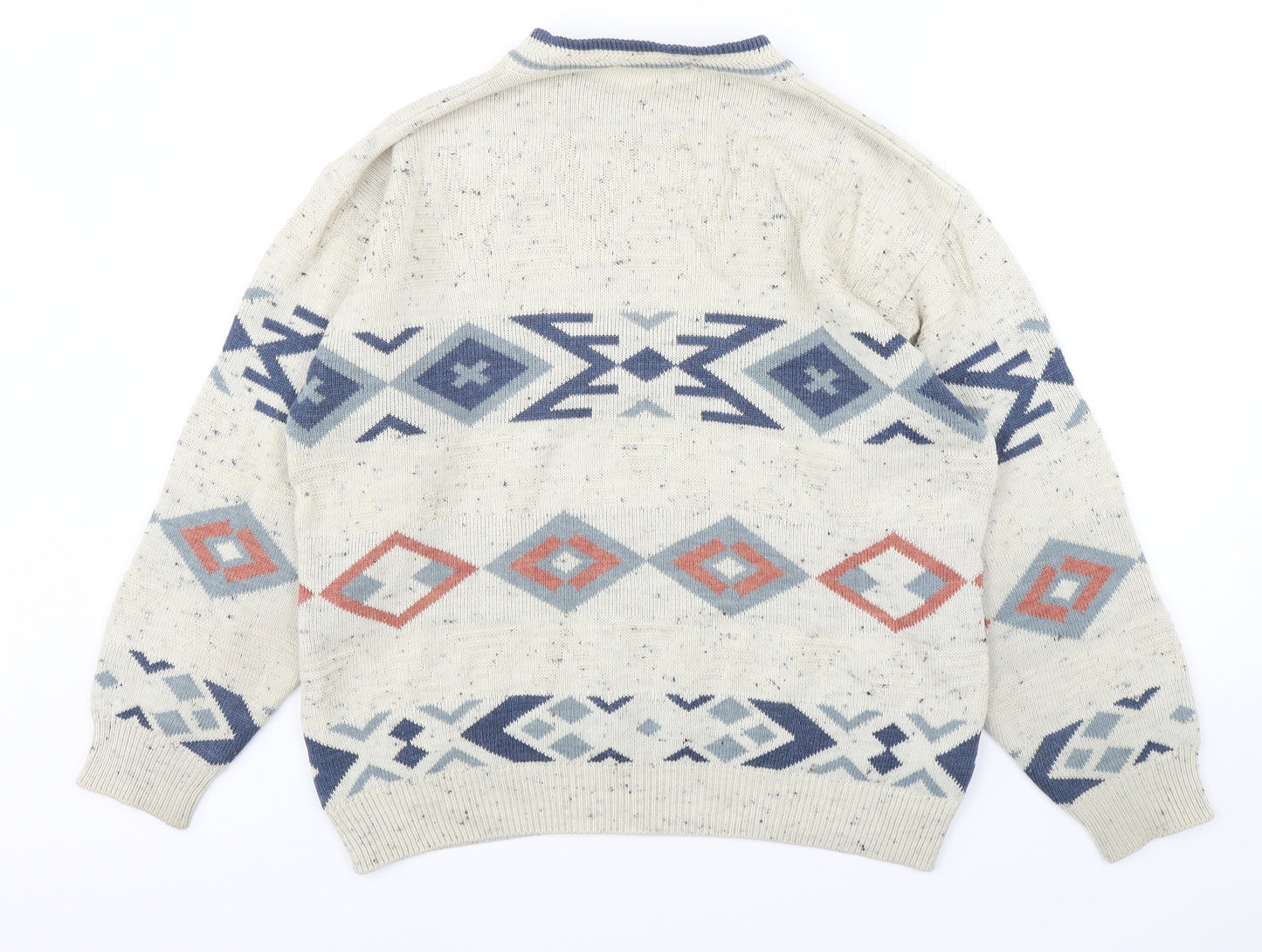 Marks and Spencer Mens Multicoloured Round Neck Argyle/Diamond Acrylic Pullover Jumper Size M