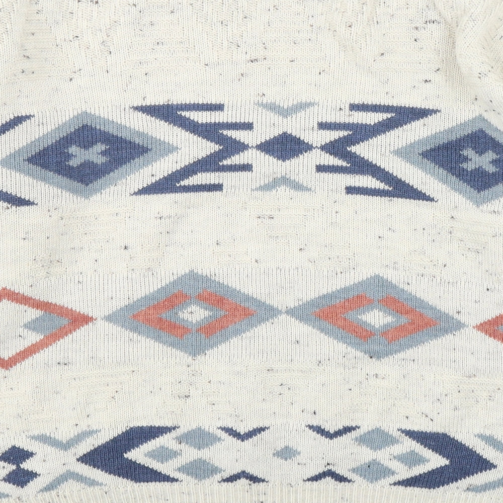 Marks and Spencer Mens Multicoloured Round Neck Argyle/Diamond Acrylic Pullover Jumper Size M
