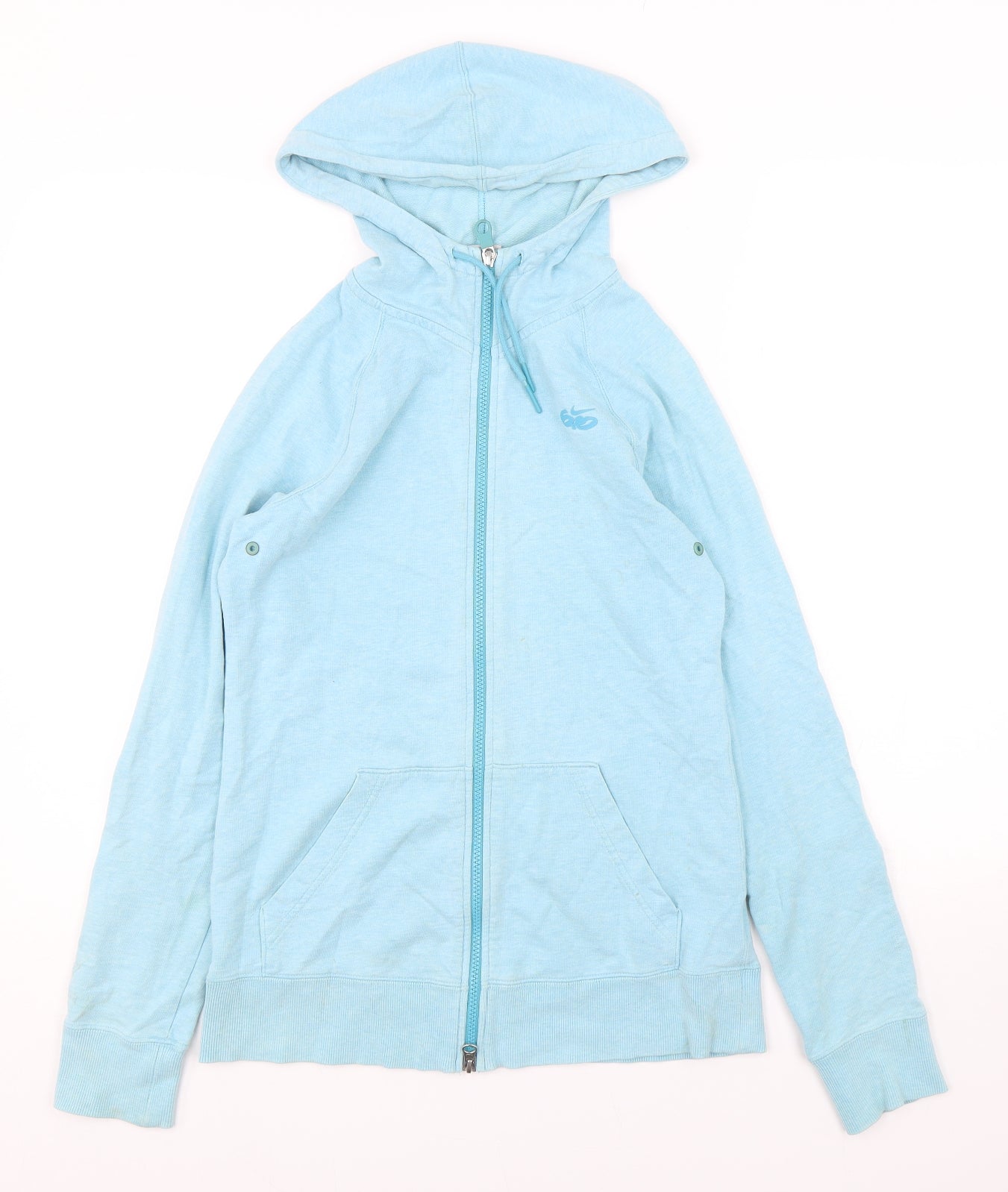 Nike Womens Blue  Cotton Full Zip Hoodie Size S  Zip