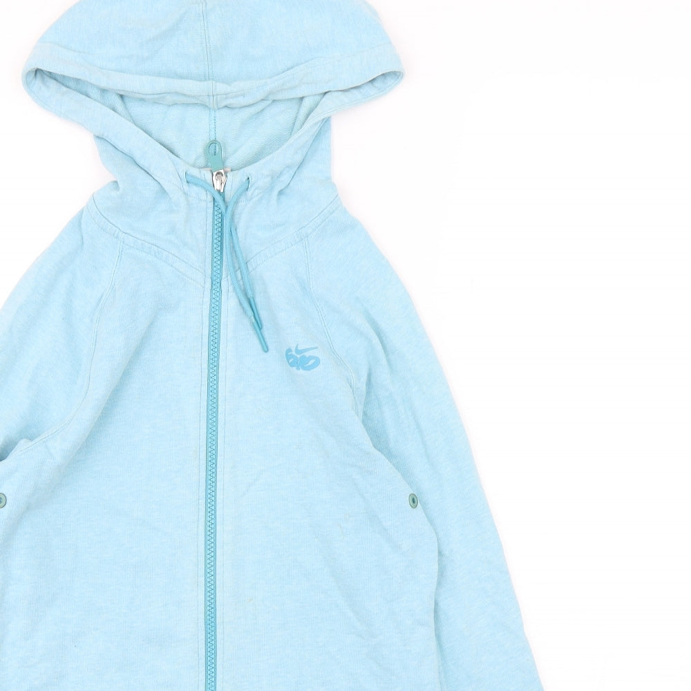 Nike Womens Blue  Cotton Full Zip Hoodie Size S  Zip