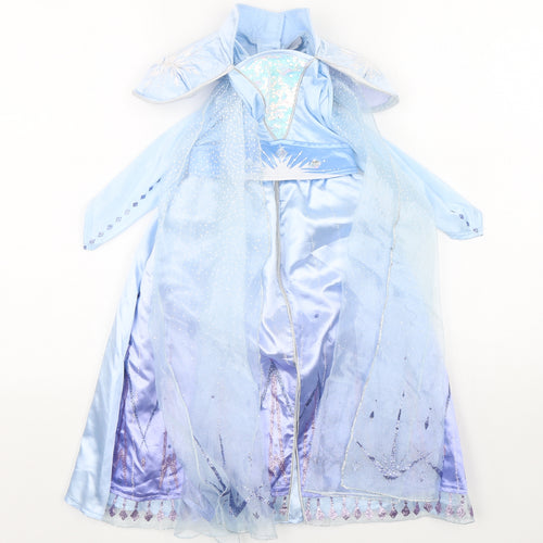Disney Girls Blue  Polyester A-Line  Size 3 Years  Square Neck  - Elsa