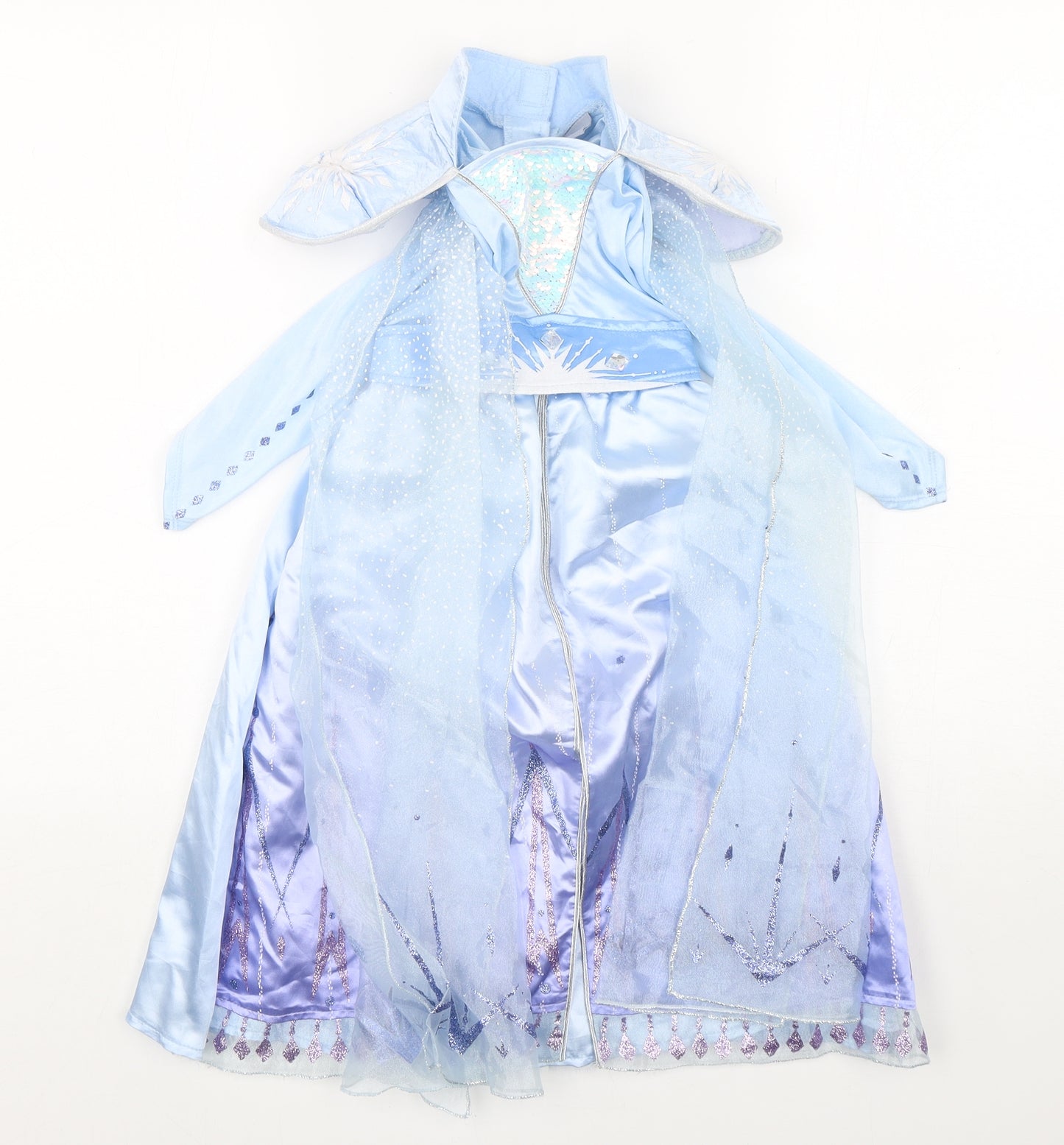 Disney Girls Blue  Polyester A-Line  Size 3 Years  Square Neck  - Elsa