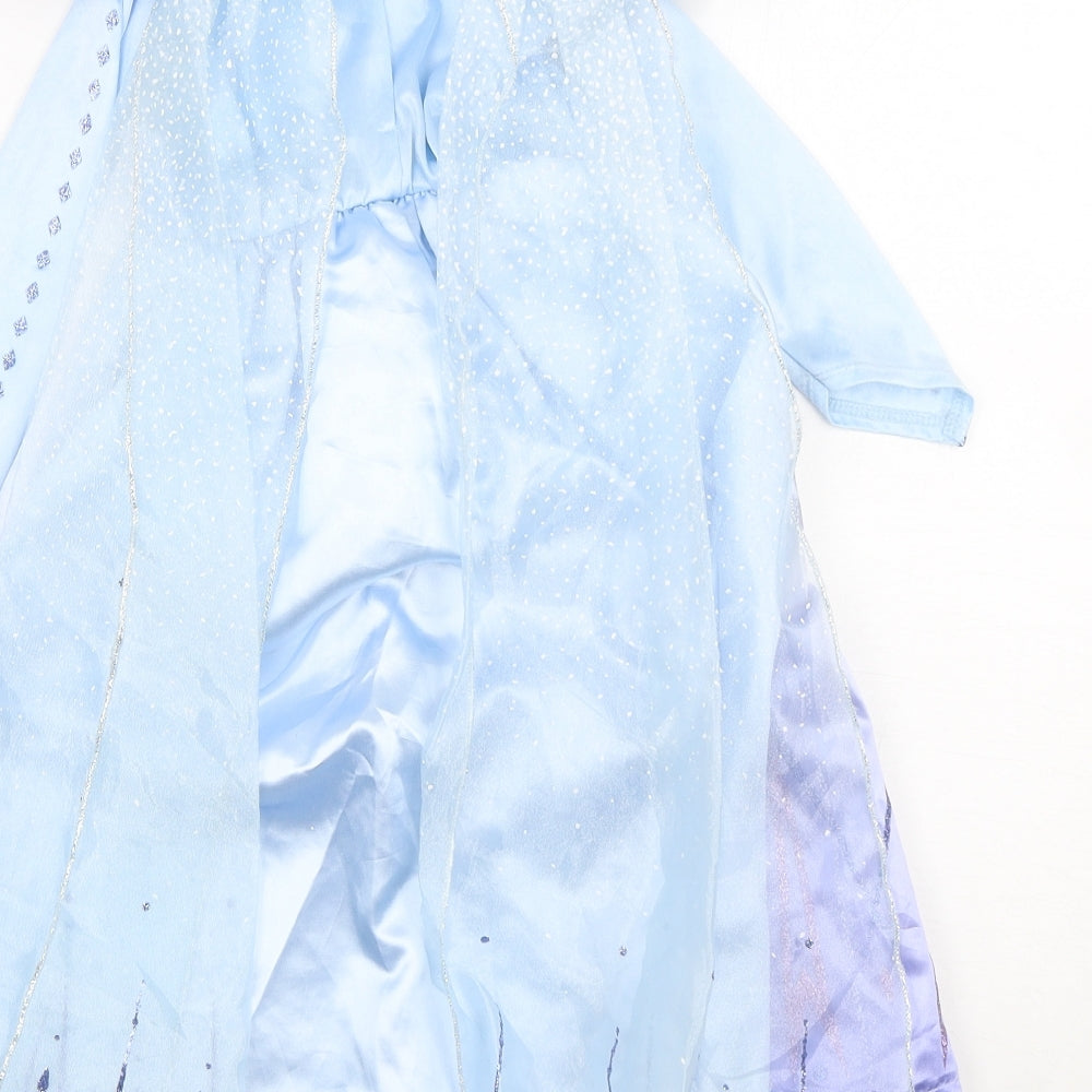 Disney Girls Blue  Polyester A-Line  Size 3 Years  Square Neck  - Elsa