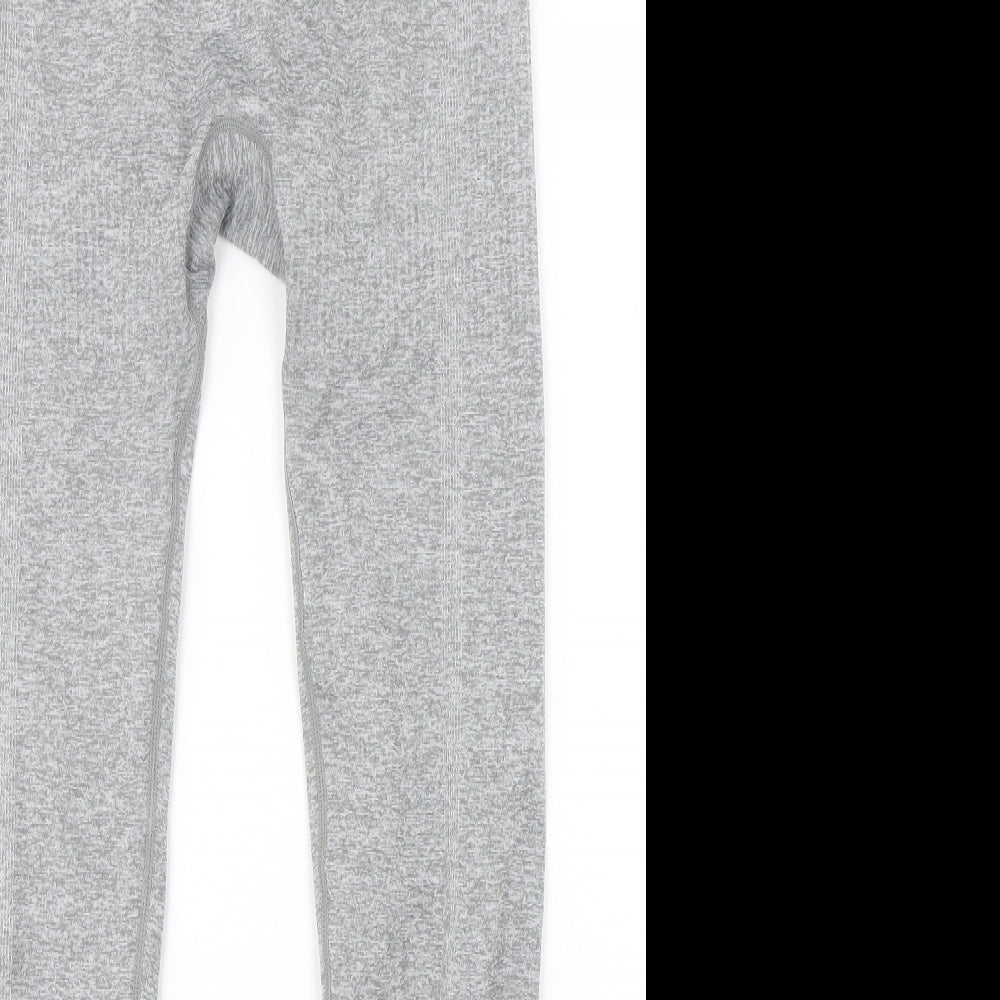 Primark Womens Grey  Polyester Compression Leggings Size 12 L27 in Regular