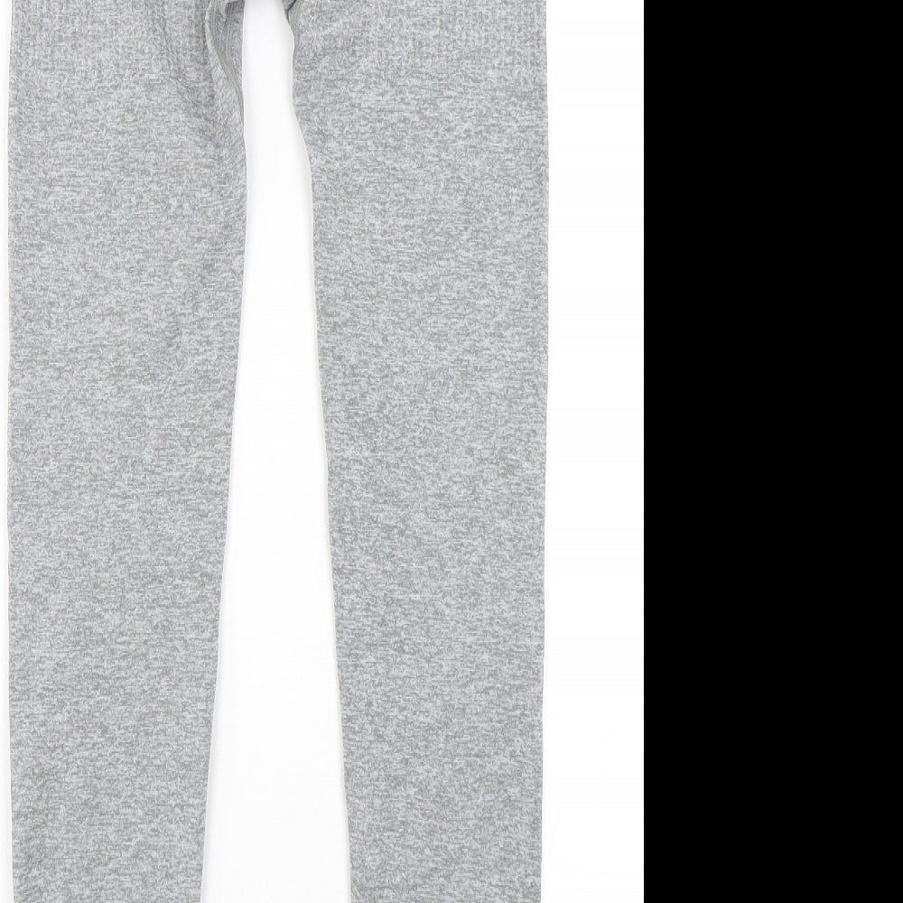 Primark Womens Grey  Polyester Compression Leggings Size 12 L27 in Regular