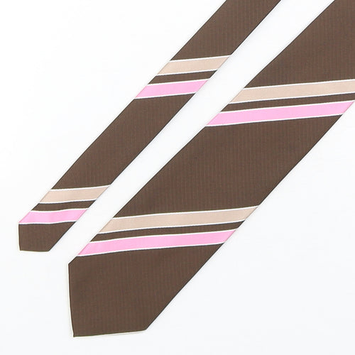 Burton  Mens Multicoloured Striped Polyester Pointed Tie One Size