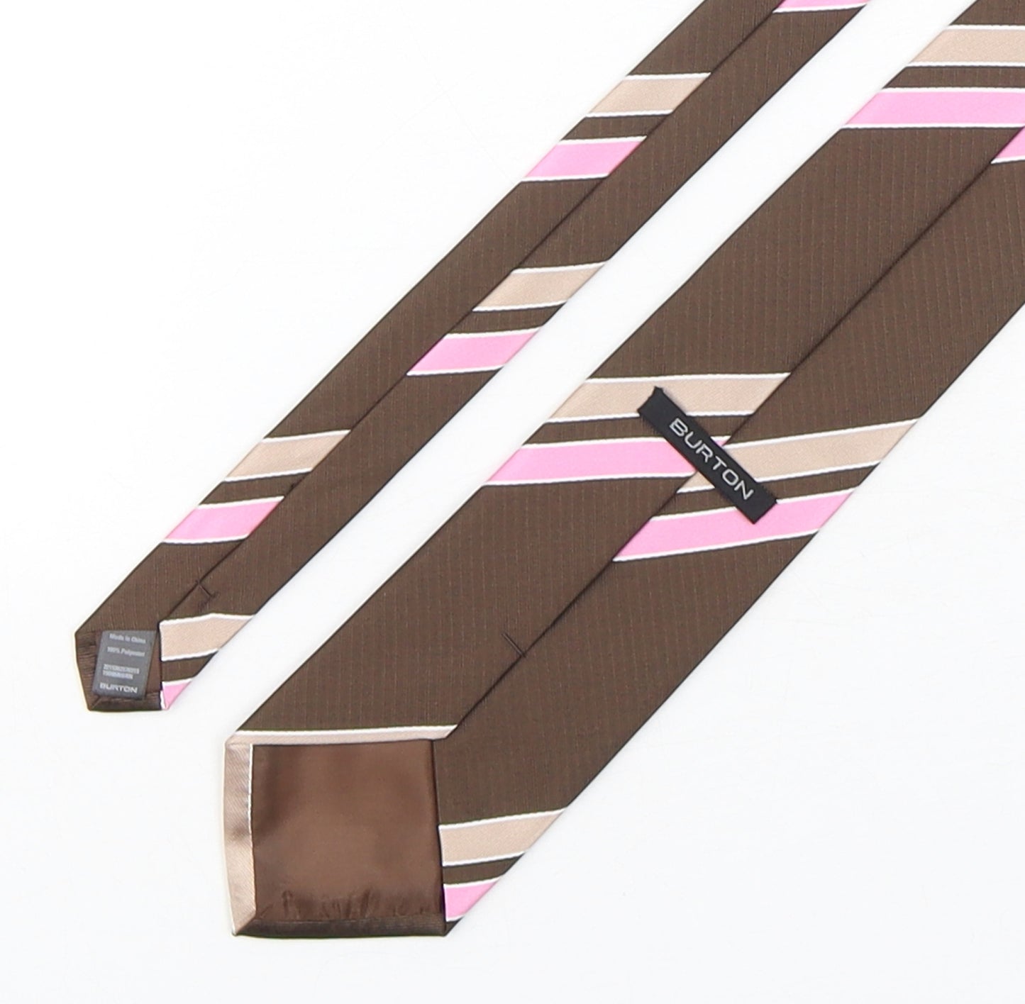 Burton  Mens Multicoloured Striped Polyester Pointed Tie One Size