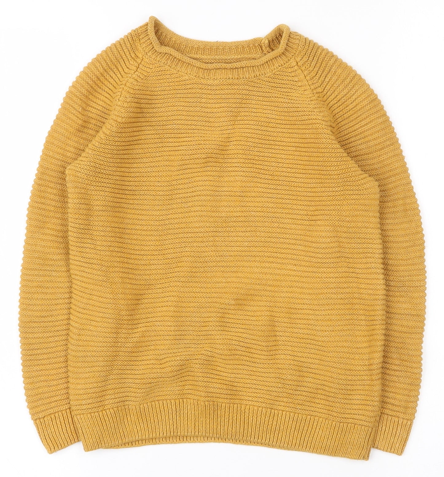 Matalan Boys Yellow Crew Neck  Acrylic Pullover Jumper Size 5-6 Years  Pullover