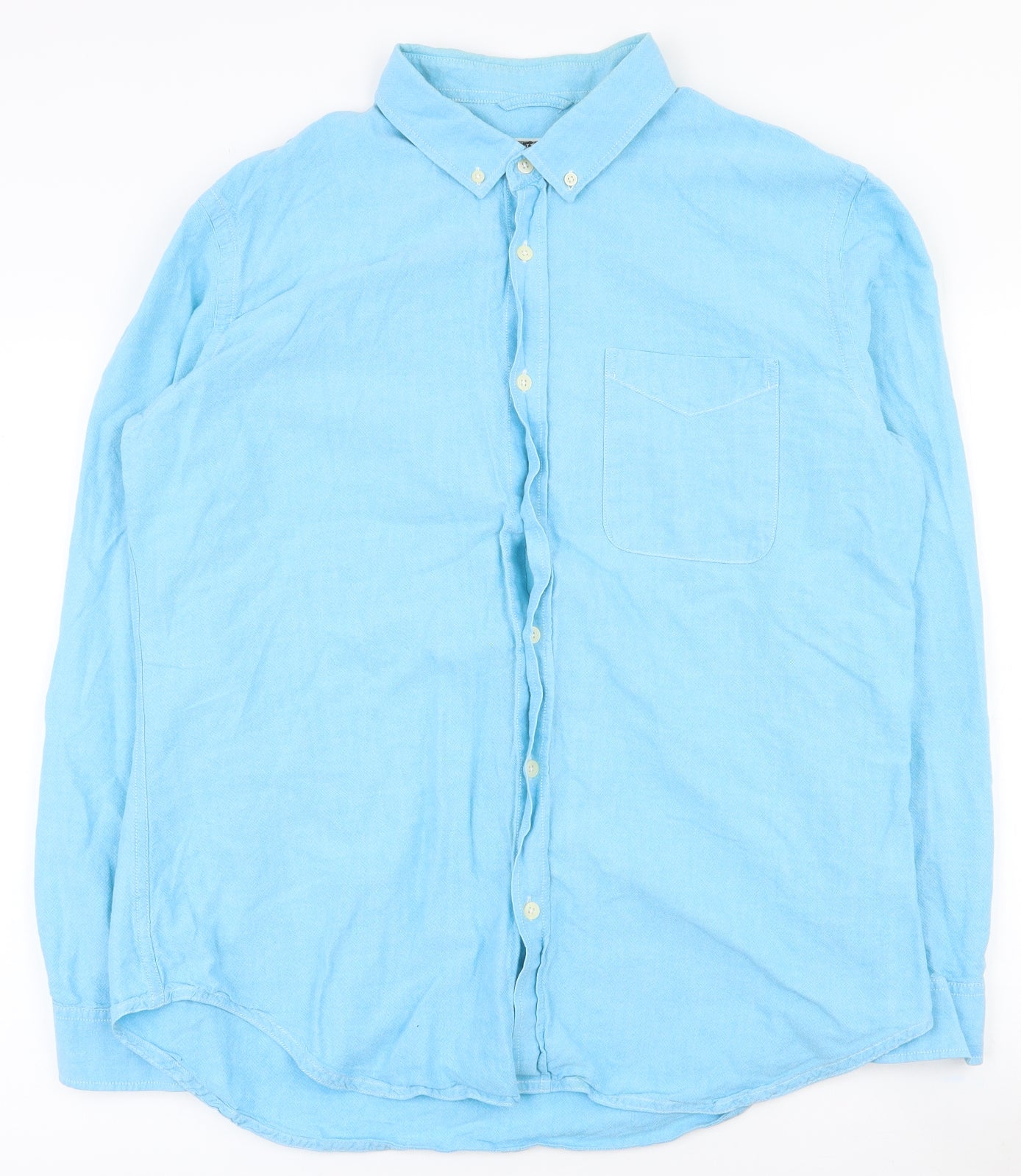 Red Herring Mens Blue  Cotton  Button-Up Size XL Collared Button