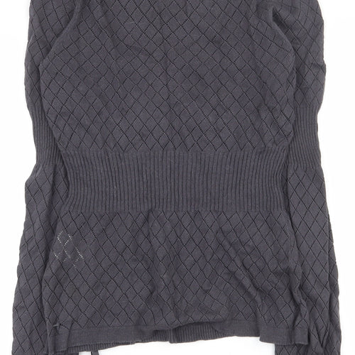Freesoul Womens Grey V-Neck Argyle/Diamond Cotton Pullover Jumper Size S
