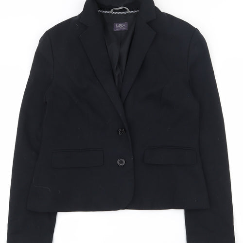 Marks and Spencer Womens Black  Polyester Jacket Suit Jacket Size 12