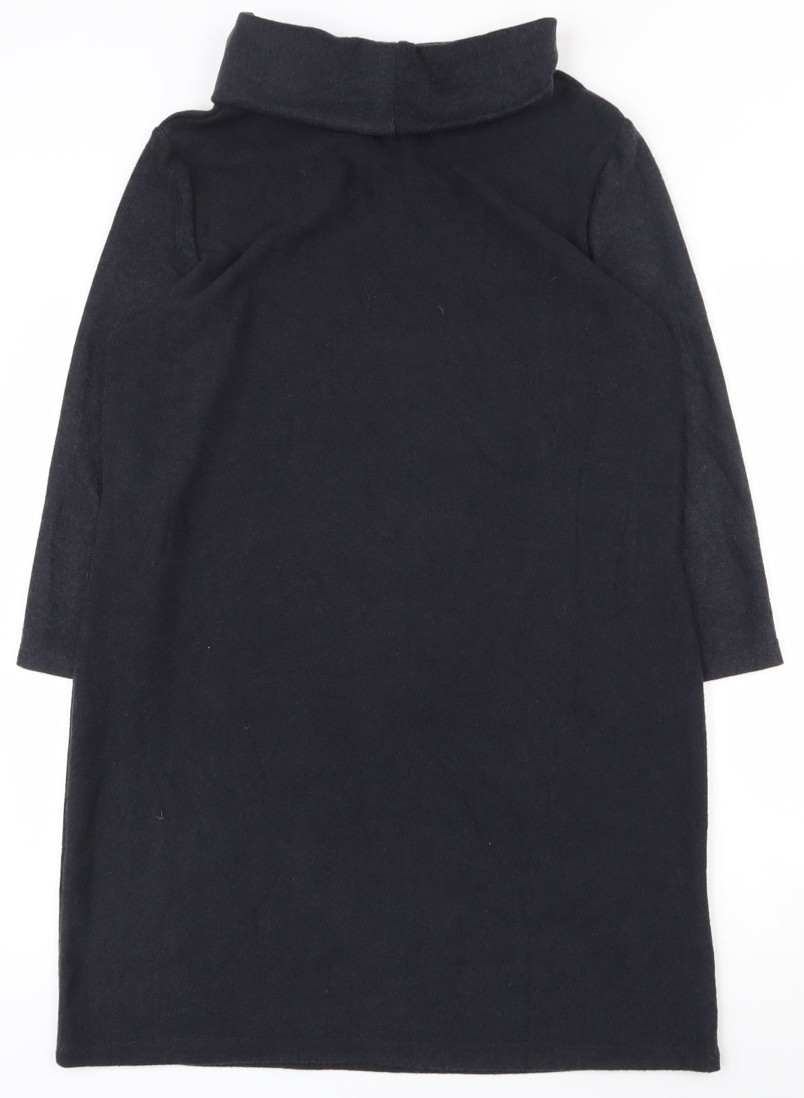 M&Co Womens Blue Paisley Polyester Tunic T-Shirt Size 14 Roll Neck