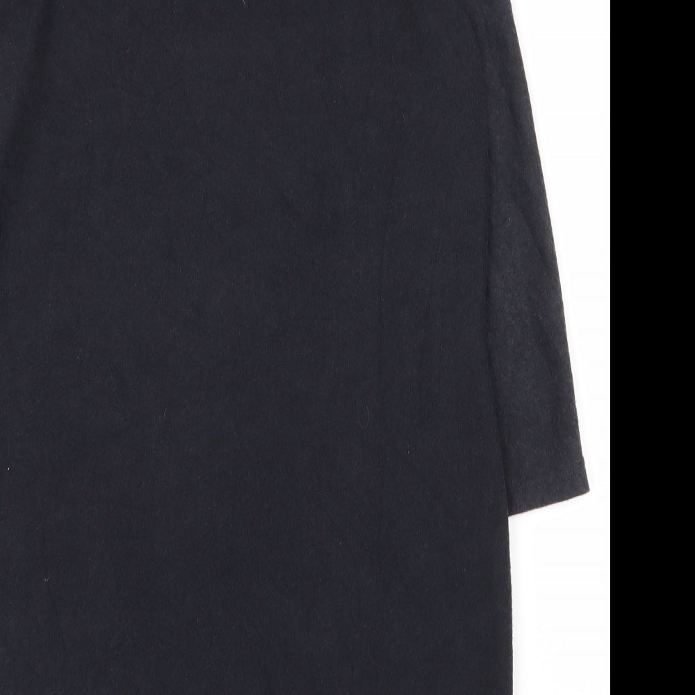 M&Co Womens Blue Paisley Polyester Tunic T-Shirt Size 14 Roll Neck