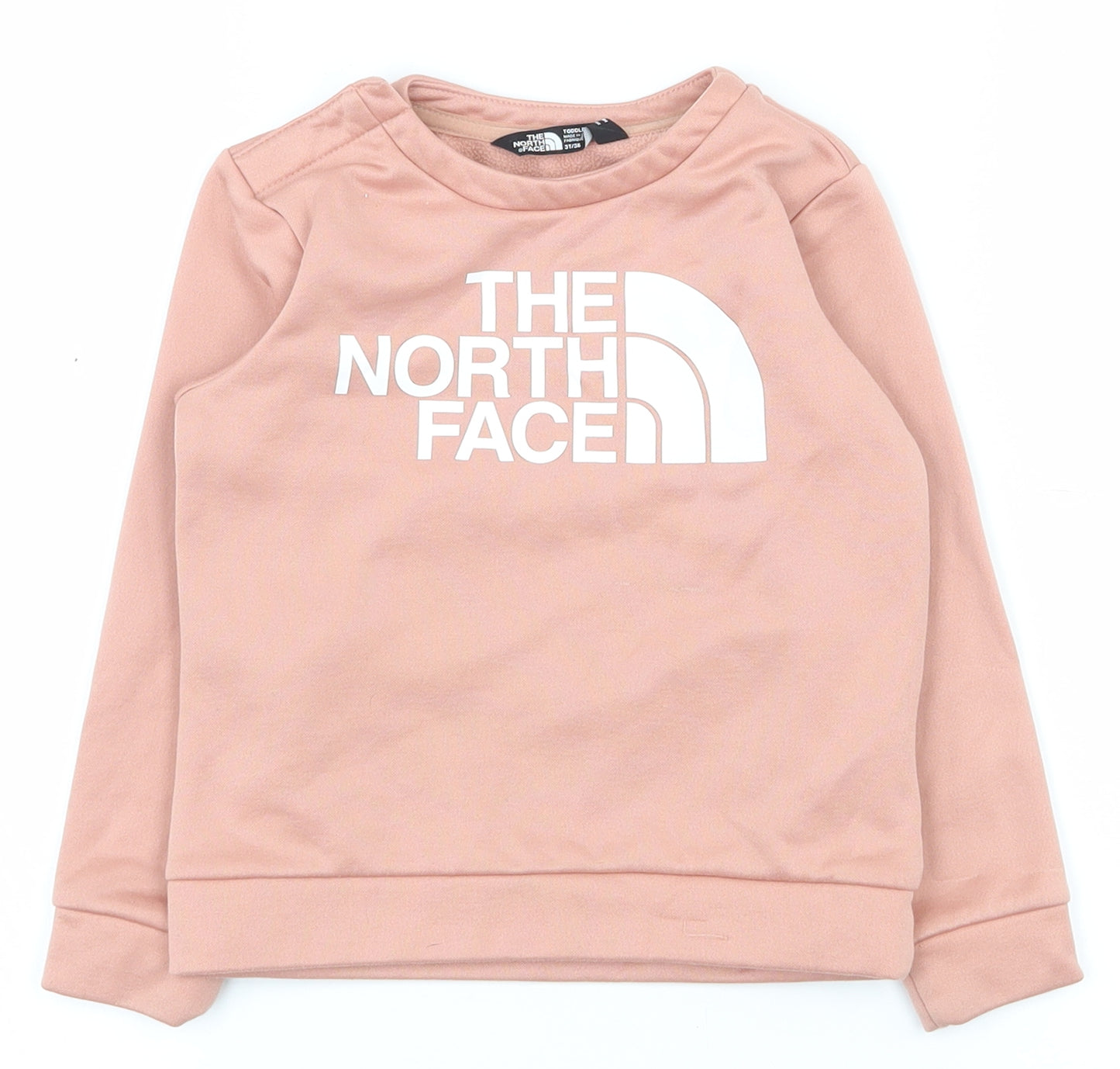 The North Face Girls Pink  100% Polyester Pullover Sweatshirt Size 3 Years  Snap