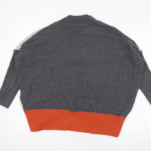 River Island Womens Grey V-Neck  Viscose Pullover Jumper Size M