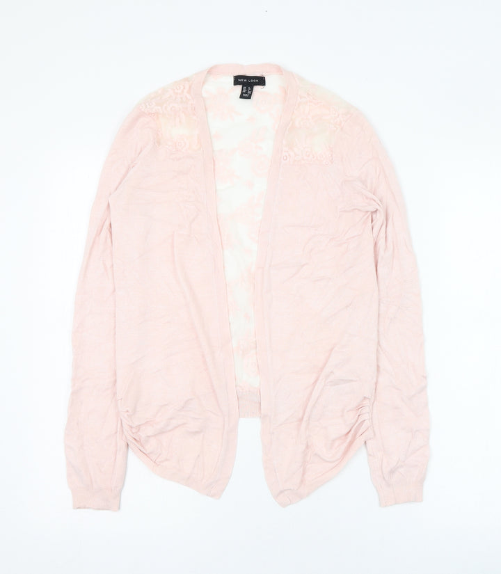 New Look Womens Pink Square Neck  Viscose Cardigan Jumper Size 6