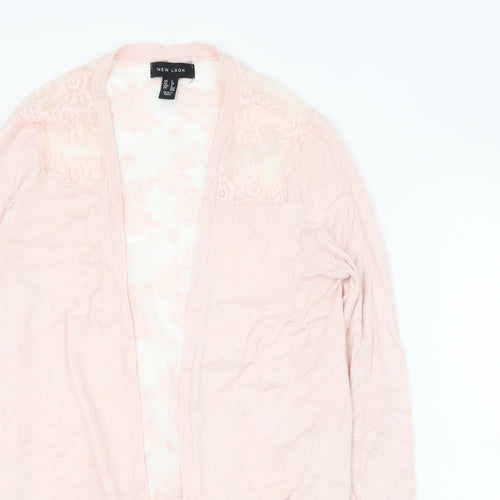 New Look Womens Pink Square Neck  Viscose Cardigan Jumper Size 6
