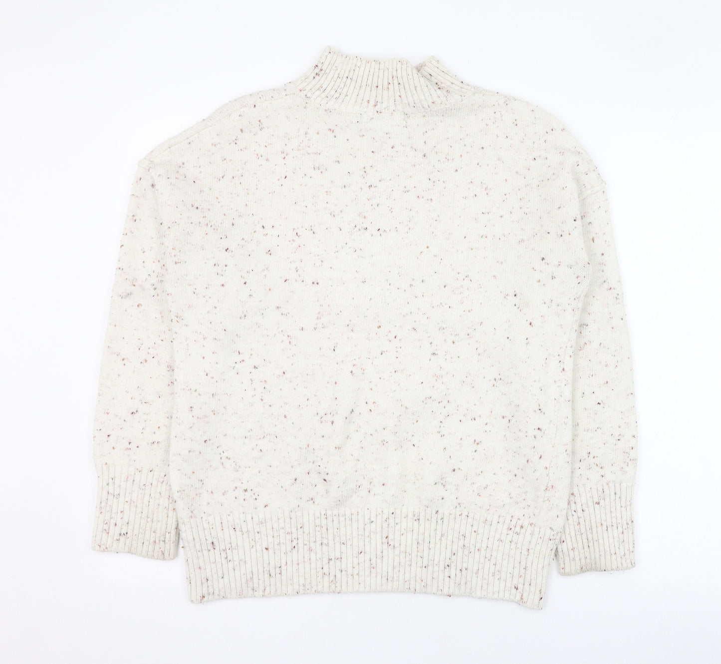 Primark Womens Ivory Mock Neck  Acrylic Pullover Jumper Size 10