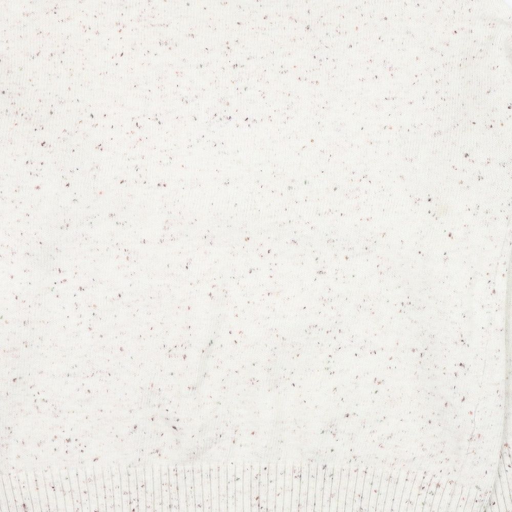 Primark Womens Ivory Mock Neck  Acrylic Pullover Jumper Size 10