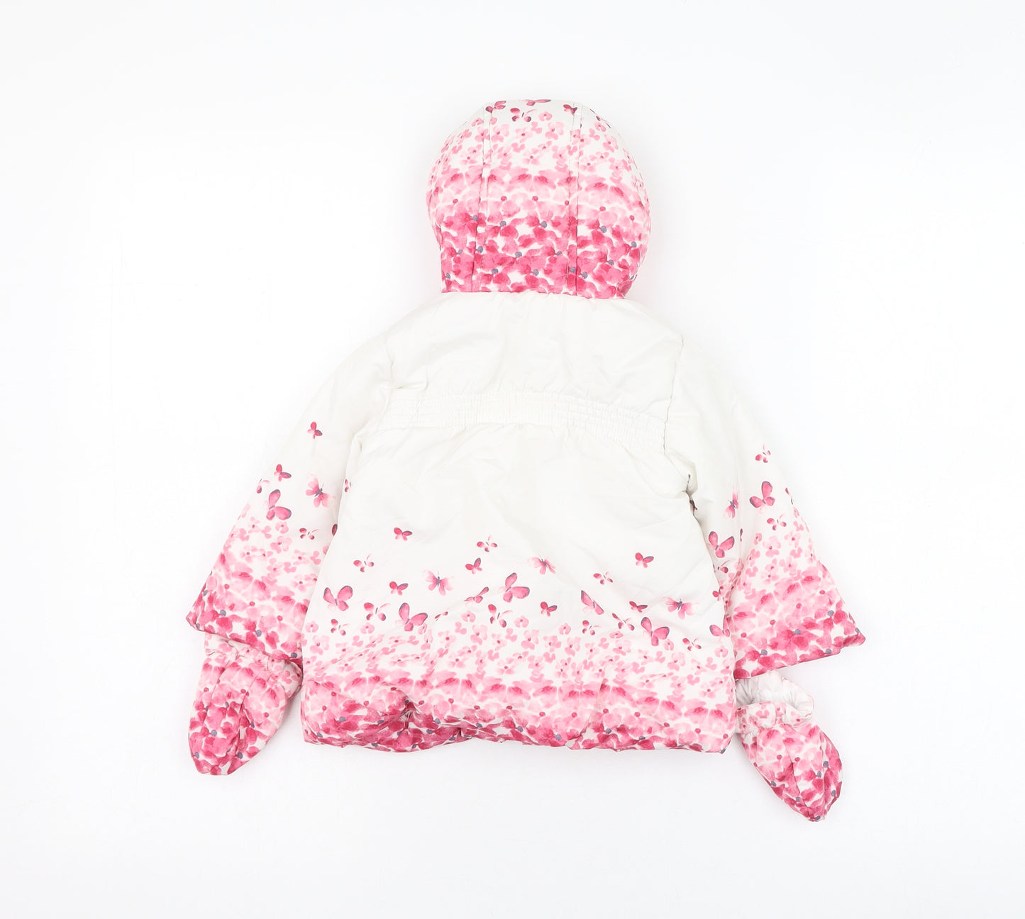 George Girls White   Puffer Jacket Coat Size 9-12 Months   Zip