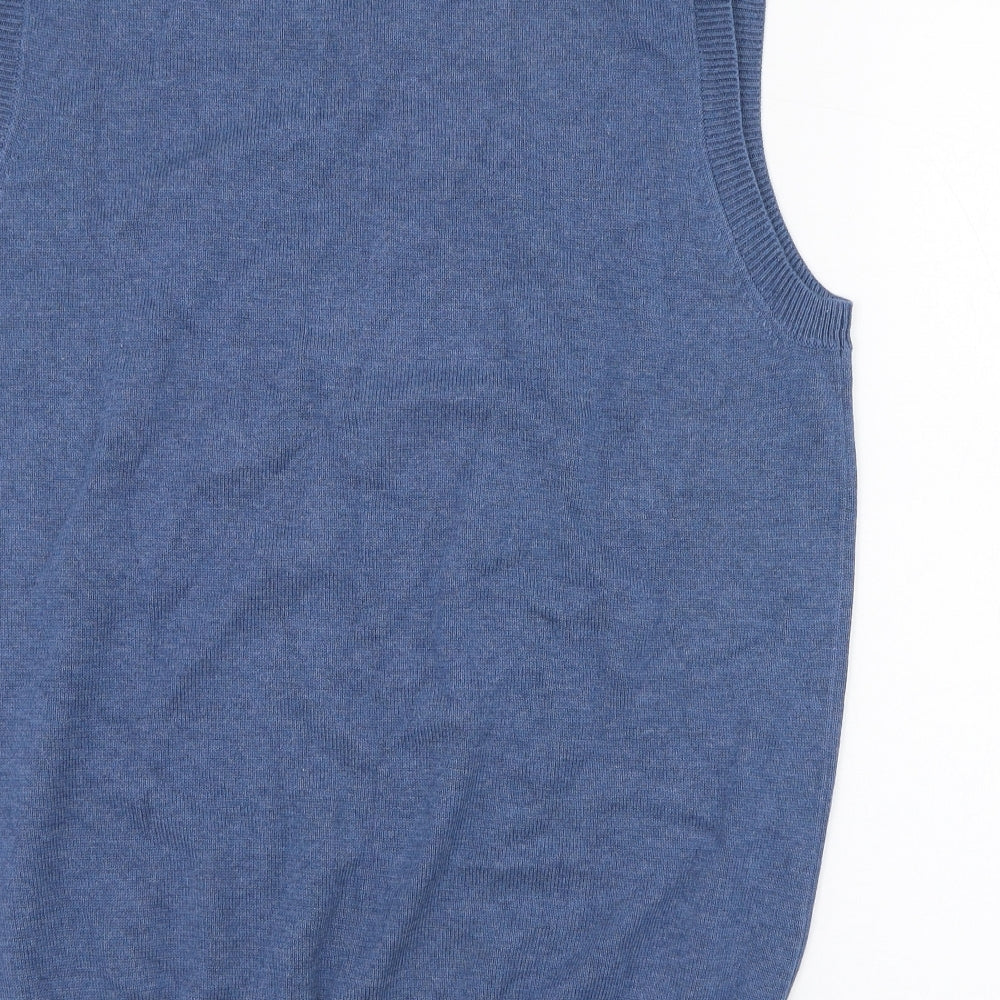 Wolsey Mens Blue V-Neck  Cotton Vest Jumper Size M