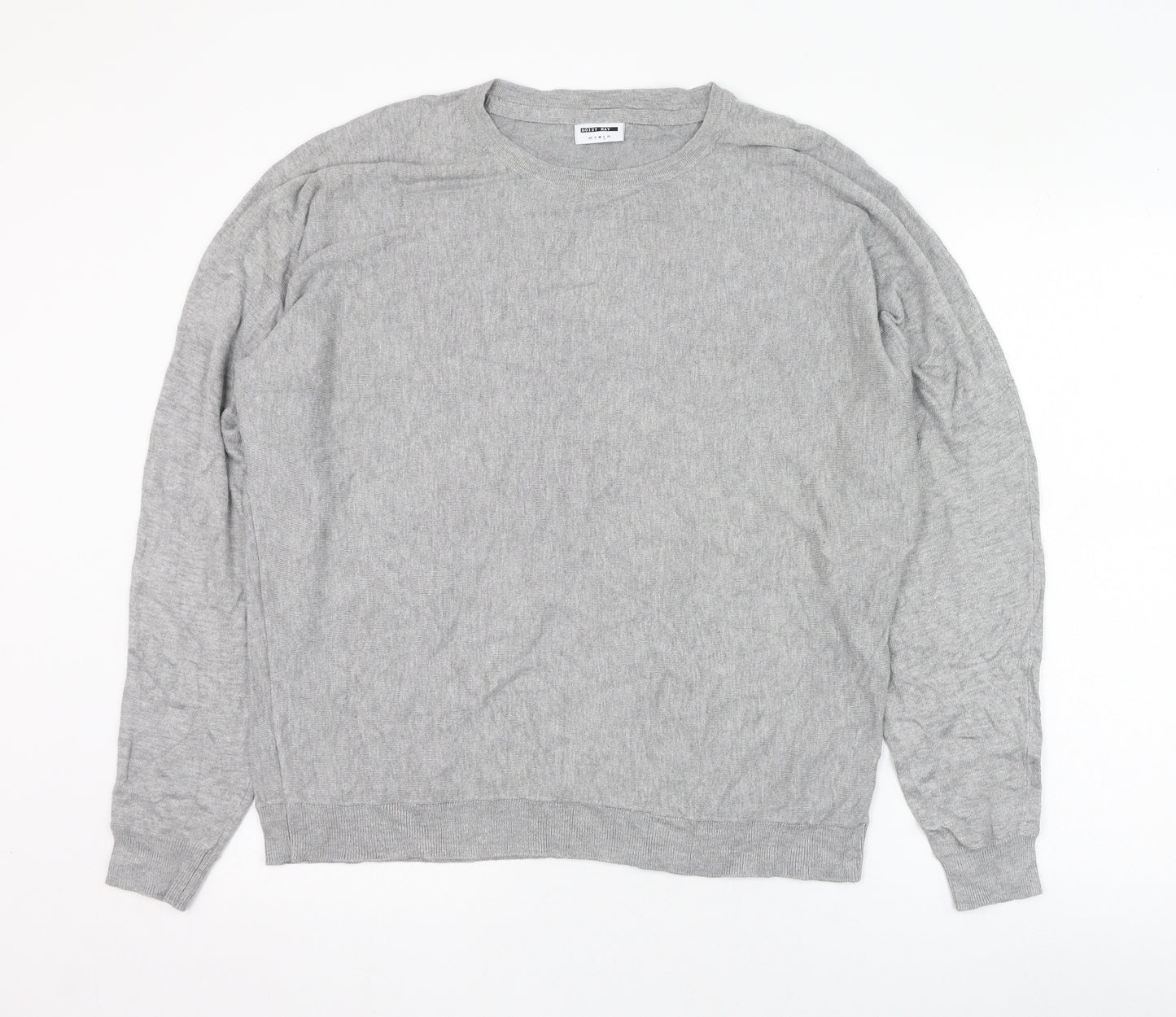 Noisy may Womens Grey Round Neck  Viscose Pullover Jumper Size L