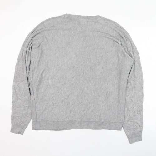 Noisy may Womens Grey Round Neck  Viscose Pullover Jumper Size L