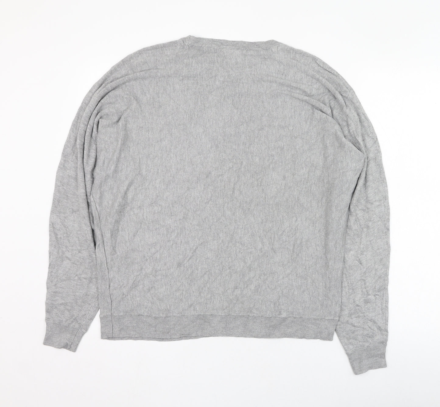 Noisy may Womens Grey Round Neck  Viscose Pullover Jumper Size L
