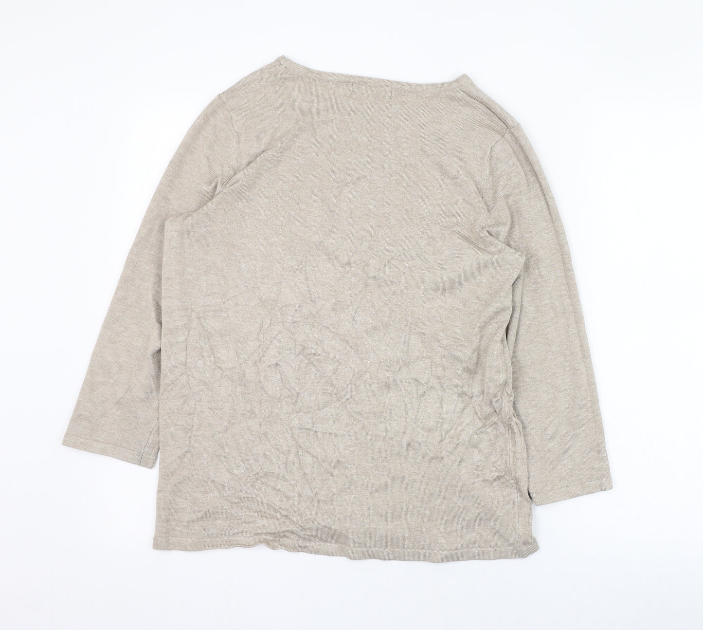 Bonmarché Womens Brown Round Neck  Viscose Pullover Jumper Size S