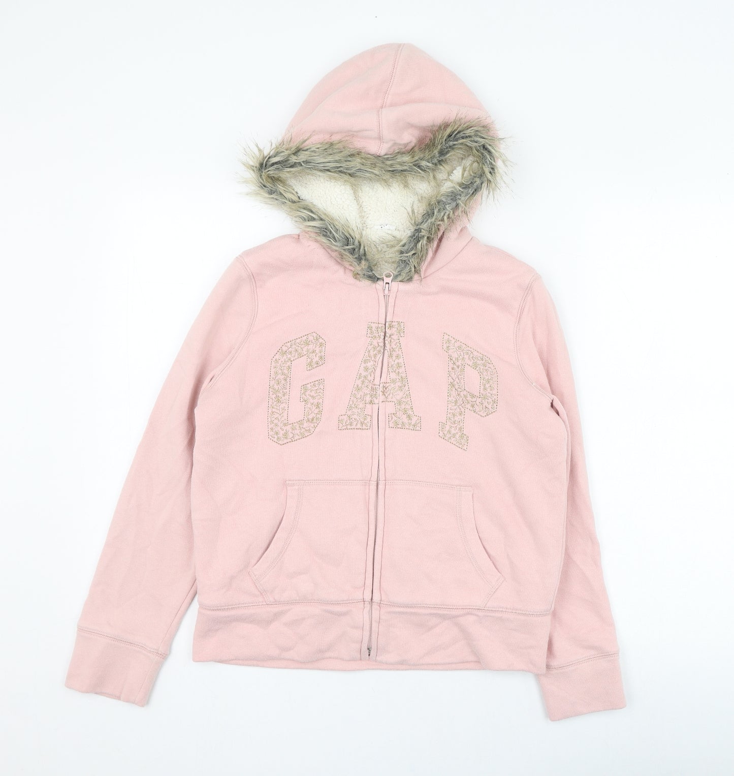 Gap Girls Purple  Cotton Full Zip Hoodie Size 14-15 Years  Zip