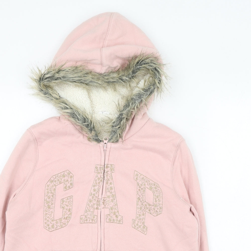 Gap Girls Purple  Cotton Full Zip Hoodie Size 14-15 Years  Zip