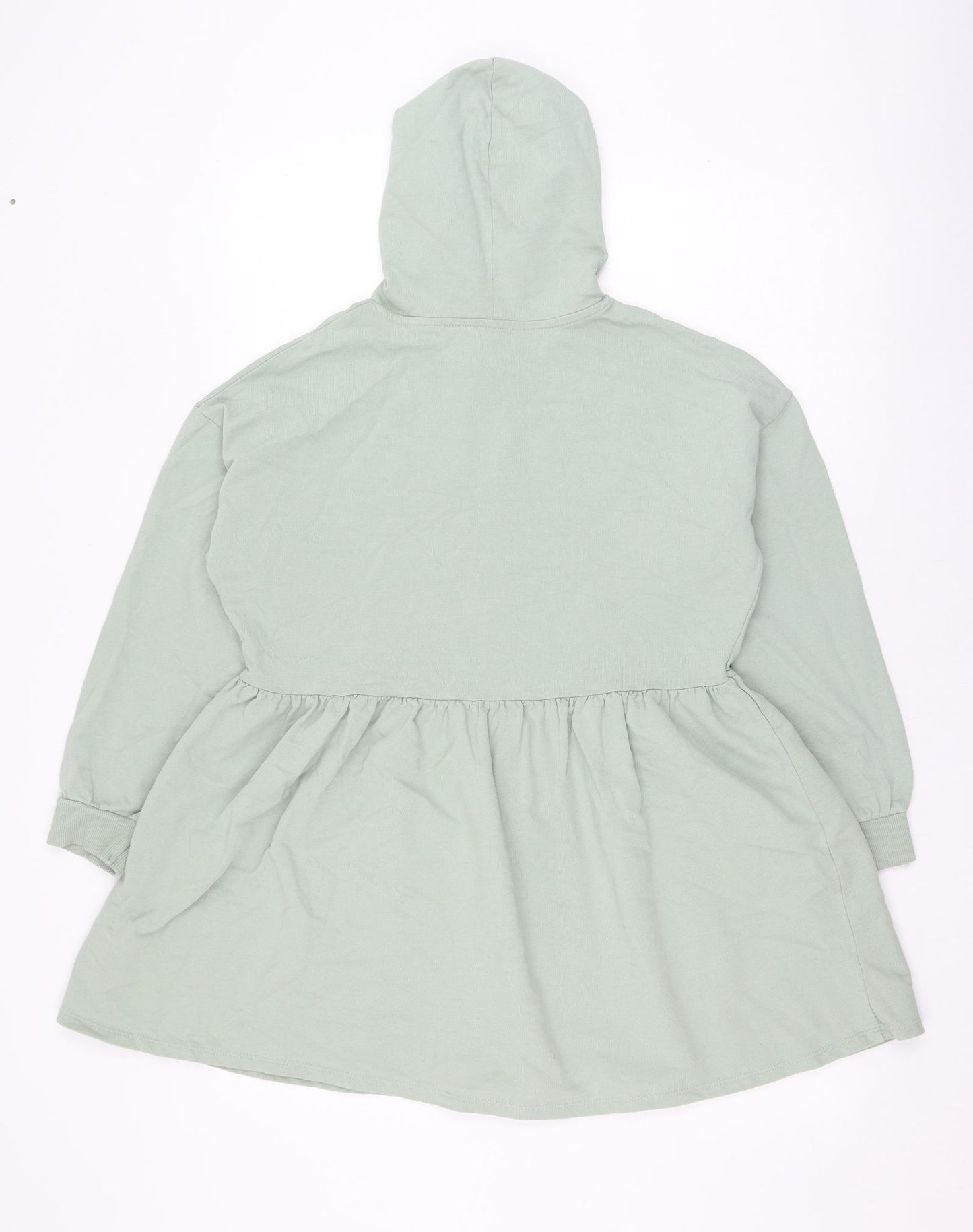 George Girls Green  Cotton Jumper Dress  Size 10-11 Years  Round Neck Pullover