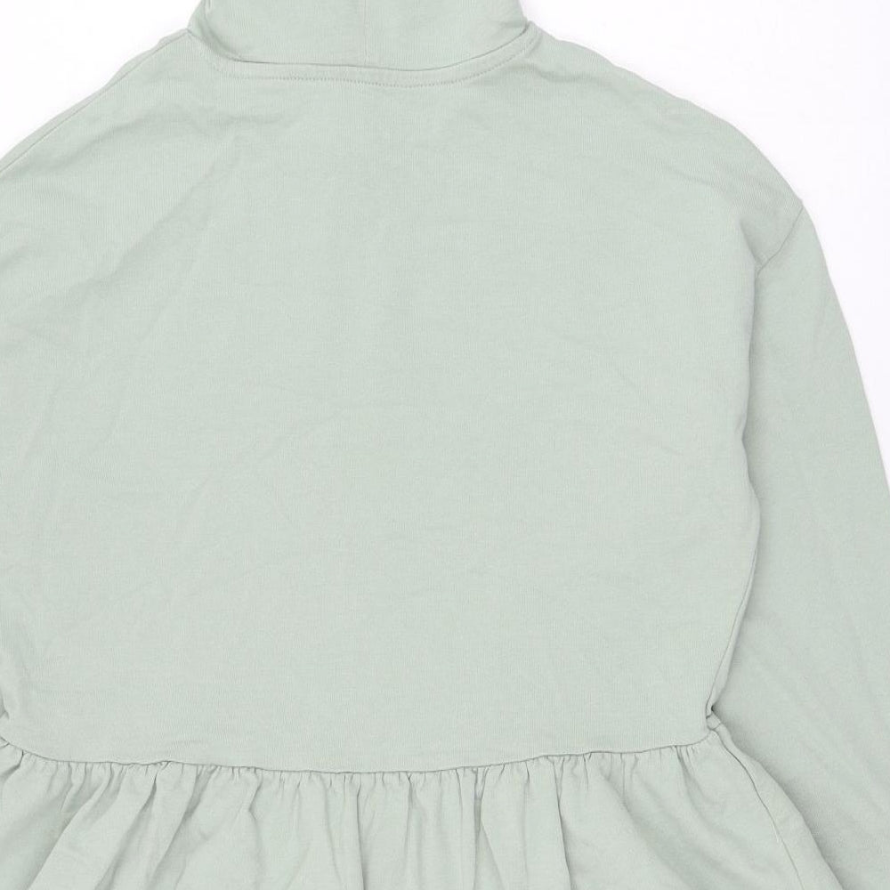 George Girls Green  Cotton Jumper Dress  Size 10-11 Years  Round Neck Pullover