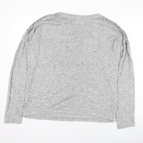 Matalan Womens Grey Round Neck Animal Print Viscose Pullover Jumper Size S   - Loungewear