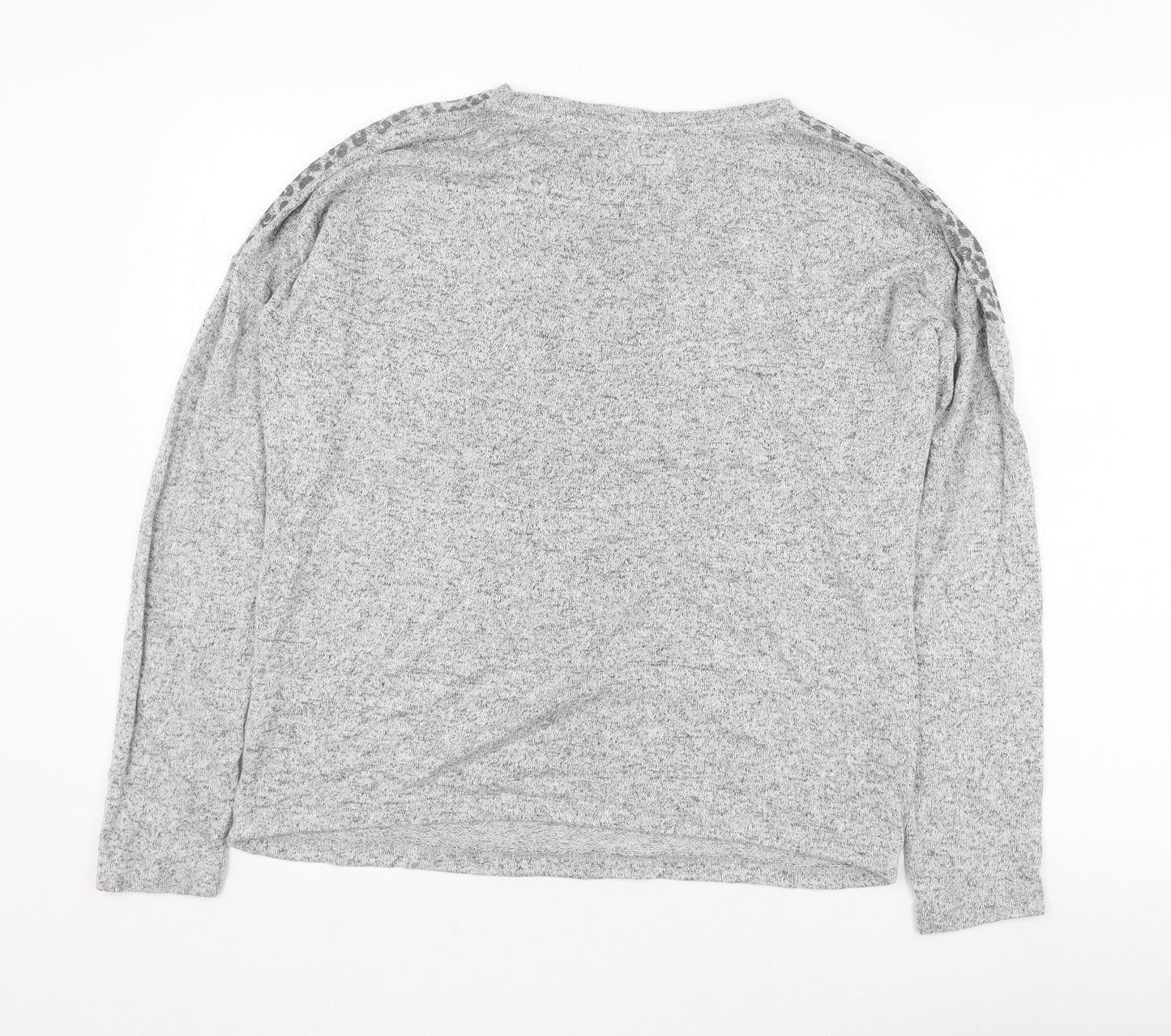 Matalan Womens Grey Round Neck Animal Print Viscose Pullover Jumper Size S   - Loungewear