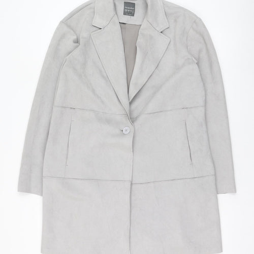 Primark Womens Grey   Overcoat Coat Size 12  Button