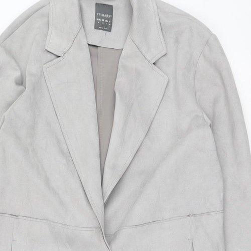 Primark Womens Grey   Overcoat Coat Size 12  Button