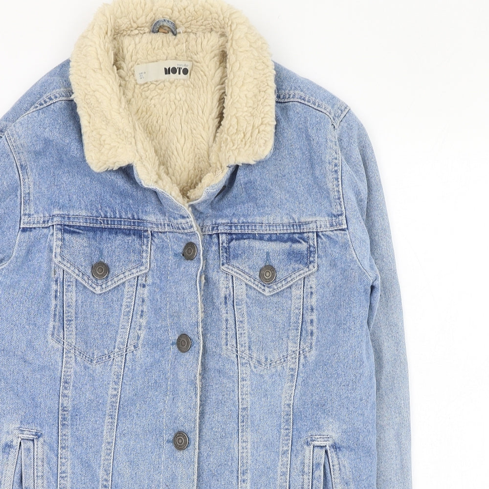 Topshop Womens Blue   Jacket  Size 10  Button