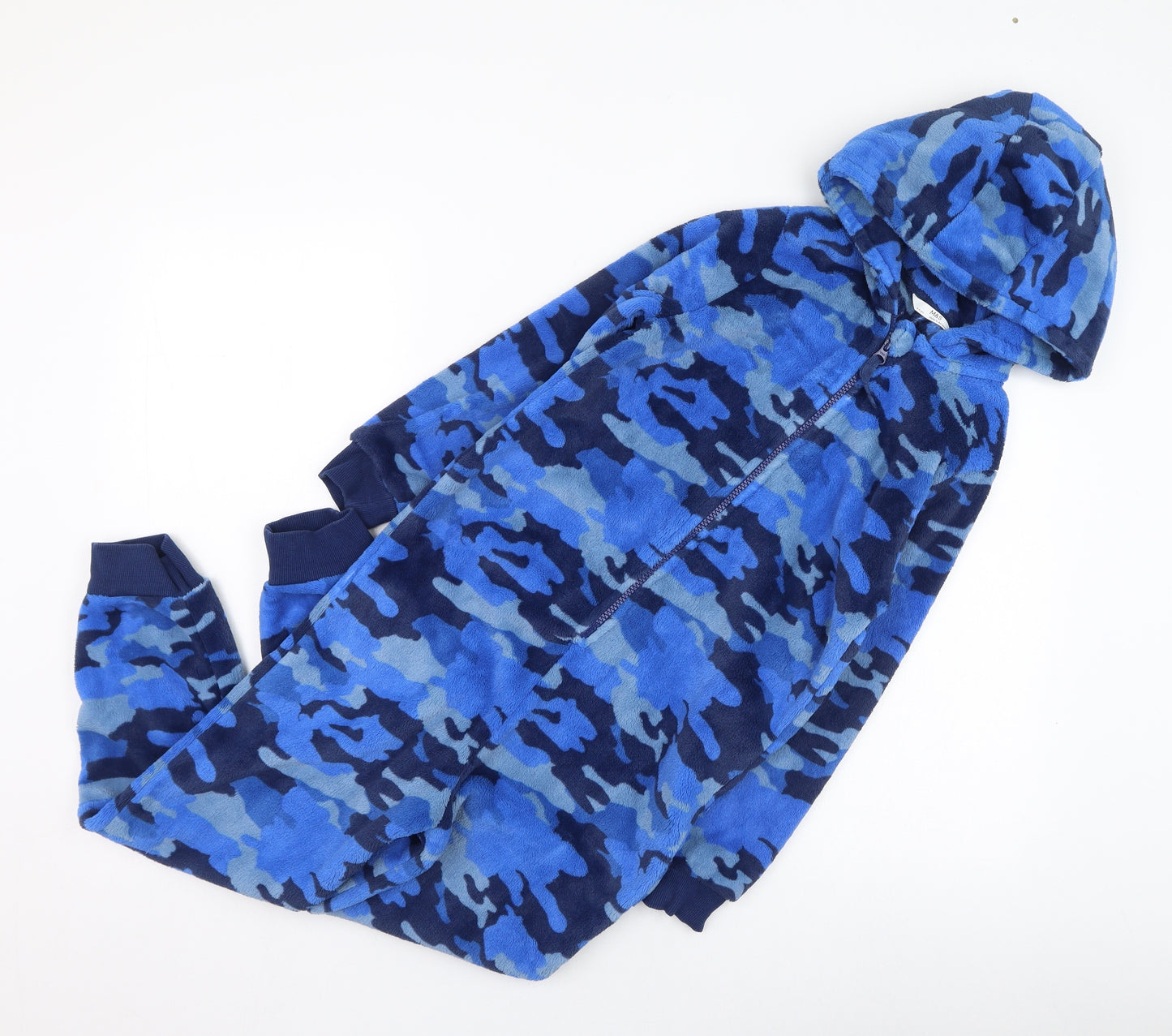 Marks and Spencer Boys Blue Camouflage Polyester  One Piece Size 8-9 Years  Zip