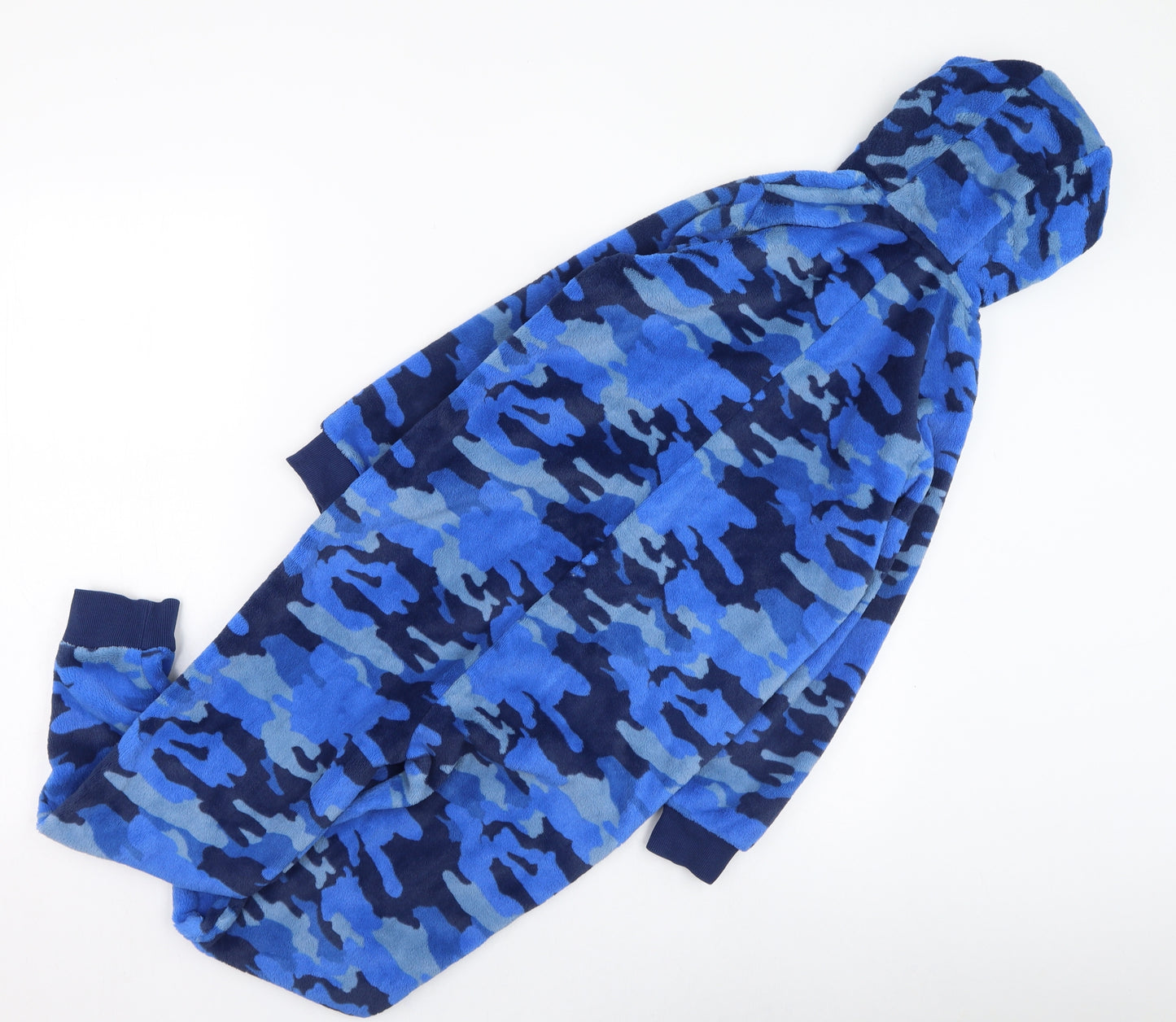 Marks and Spencer Boys Blue Camouflage Polyester  One Piece Size 8-9 Years  Zip