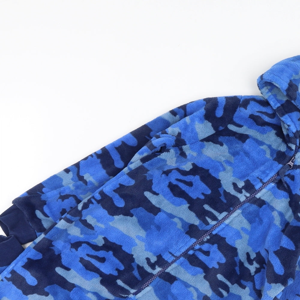 Marks and Spencer Boys Blue Camouflage Polyester  One Piece Size 8-9 Years  Zip