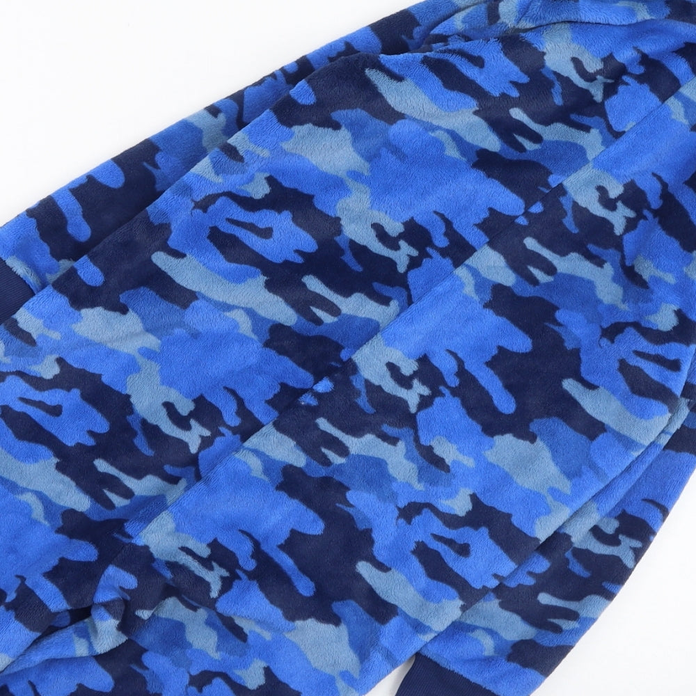 Marks and Spencer Boys Blue Camouflage Polyester  One Piece Size 8-9 Years  Zip