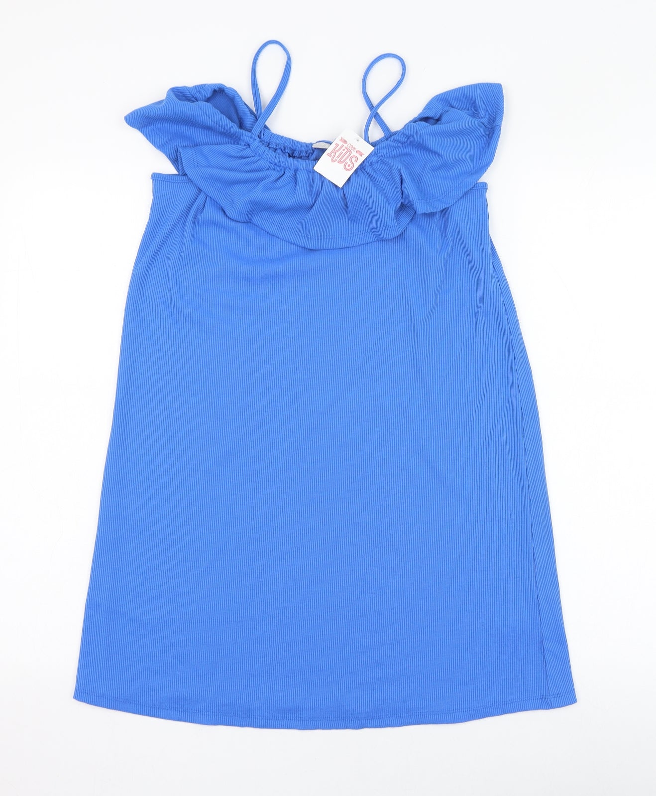 Matalan Girls Blue  Polyester Tank Dress  Size 13 Years  Square Neck Pullover