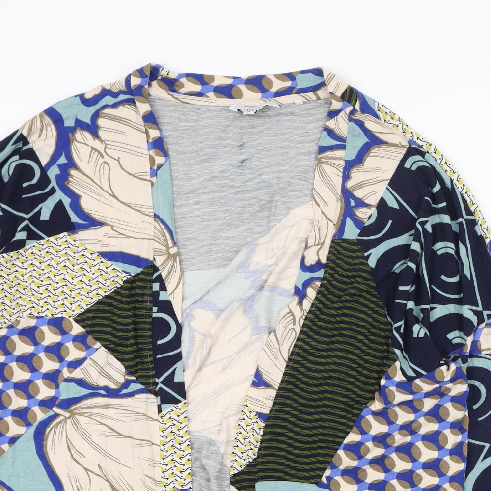 NEXT Womens Multicoloured Round Neck Geometric Viscose Cardigan Jumper Size M