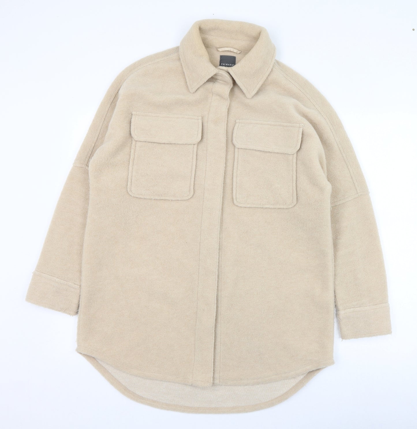 Primark Womens Beige   Overcoat Coat Size 6  Button